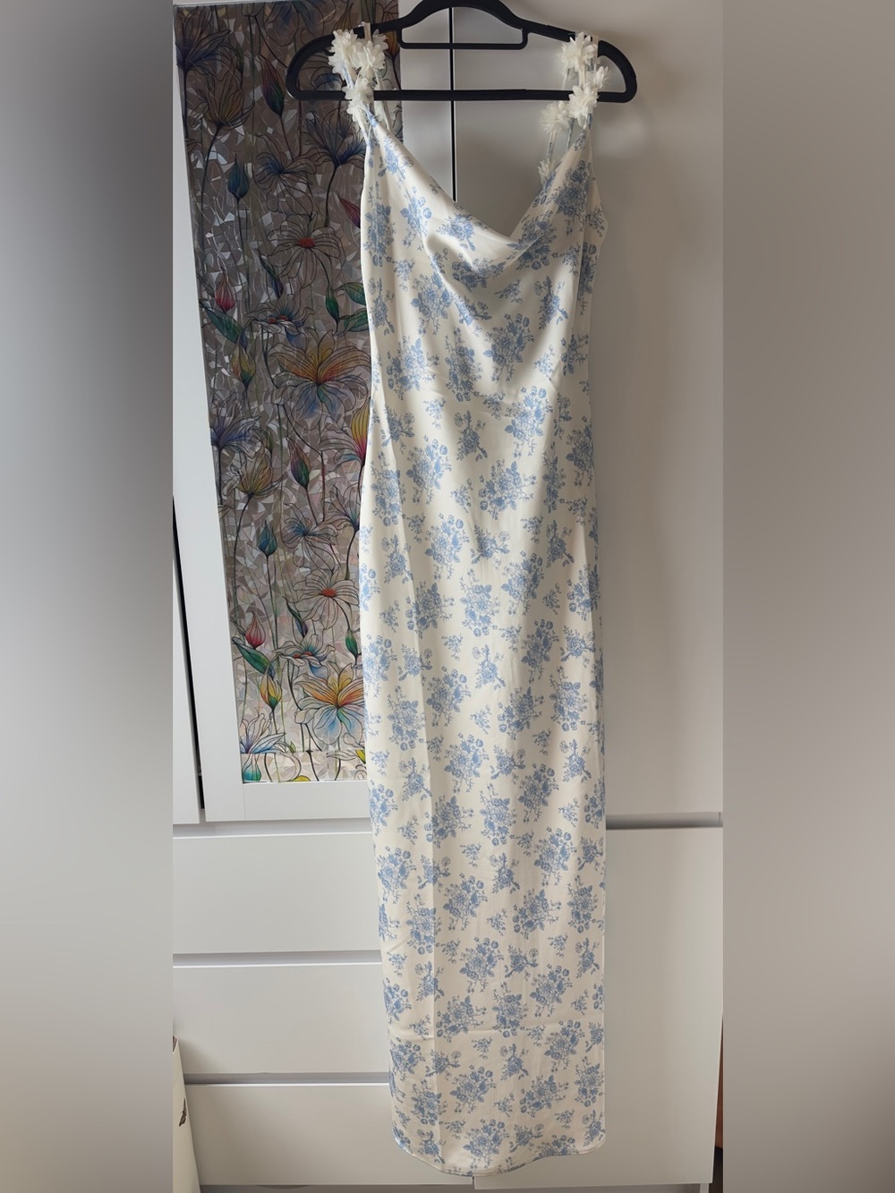 Altar'd State Ivory Dress with Blue Floral Print
